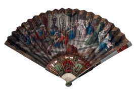 Salome's dance and Abigail's offerings, fan circa 1720-30