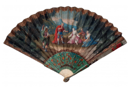 Salome's dance and Abigail's offerings, fan circa 1720-30