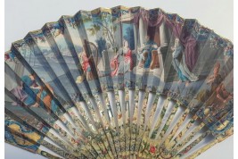 David playing the harp for Saul, fan circa 1740-60