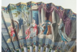David playing the harp for Saul, fan circa 1740-60