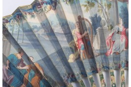 David playing the harp for Saul, fan circa 1740-60