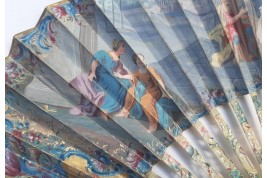 David playing the harp for Saul, fan circa 1740-60