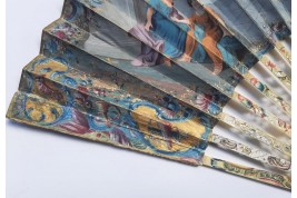 David playing the harp for Saul, fan circa 1740-60