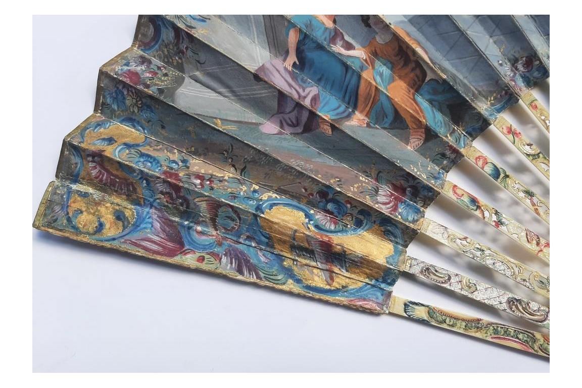 David playing the harp for Saul, fan circa 1740-60