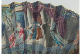 David playing the harp for Saul, fan circa 1740-60