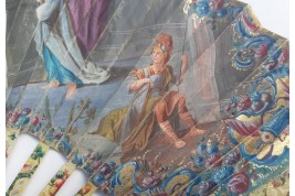 David playing the harp for Saul, fan circa 1740-60