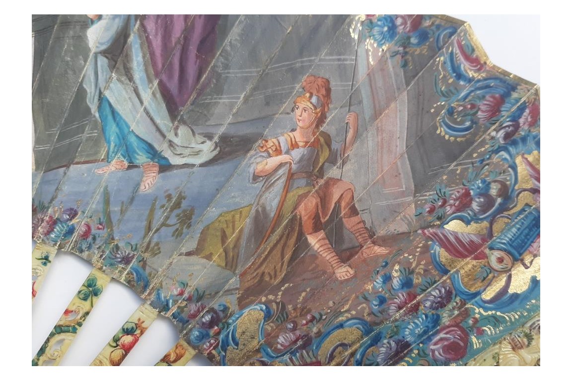 David playing the harp for Saul, fan circa 1740-60