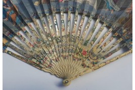 David playing the harp for Saul, fan circa 1740-60
