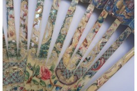 David playing the harp for Saul, fan circa 1740-60