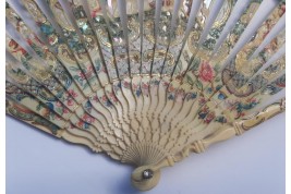 David playing the harp for Saul, fan circa 1740-60