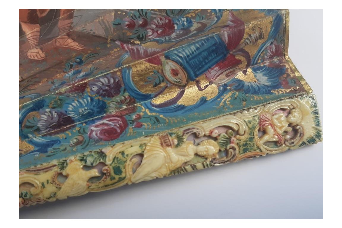 David playing the harp for Saul, fan circa 1740-60