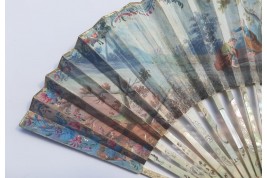 David playing the harp for Saul, fan circa 1740-60