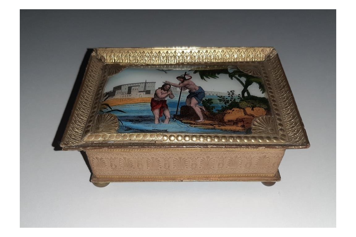 Baptism of Christ, dragées box circa 1825-40