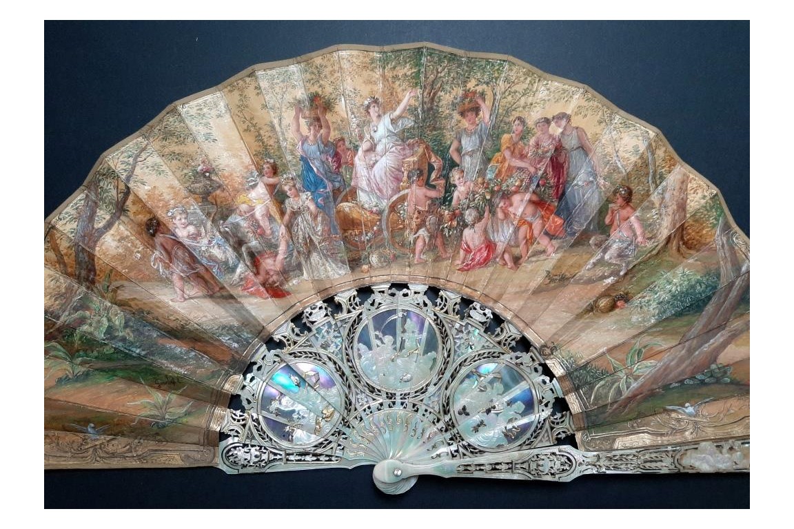 Triumph of Ceres, fan by the Gimbel brothers, circa 1860-70