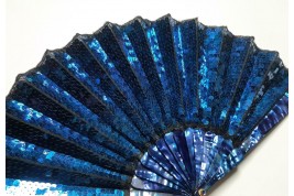 Magie bleue, éventail vers 1900
