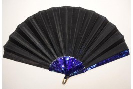 Magie bleue, éventail vers 1900