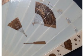 Mise en abyme d'éventails japonais, ogi vers 1880-90