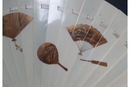 Mise en abyme d'éventails japonais, ogi vers 1880-90