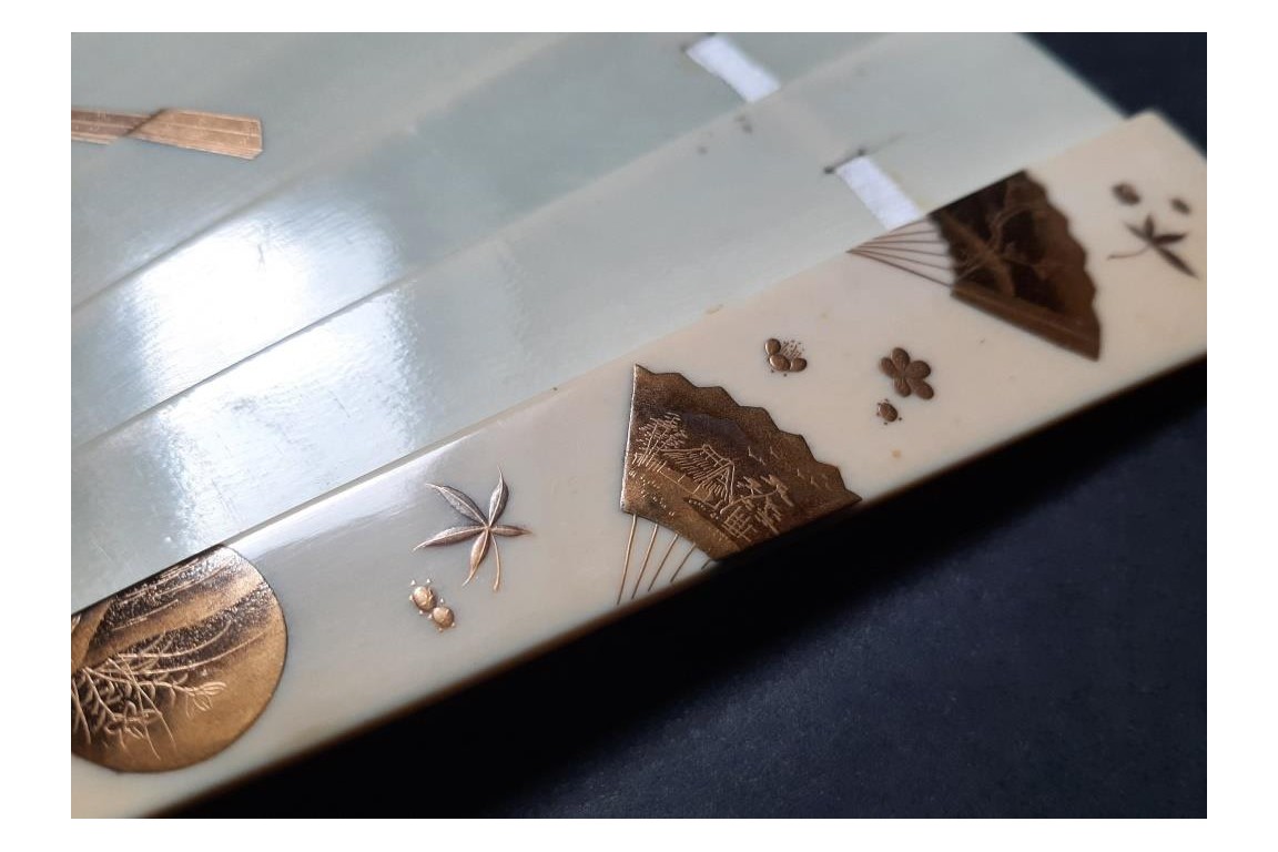 Mise en abyme d'éventails japonais, ogi vers 1880-90