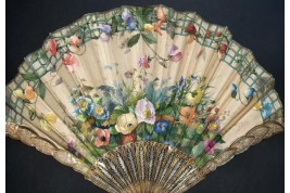 Blin's flowering trellis, fan by Blin and Duvelleroy circa 1905-1910
