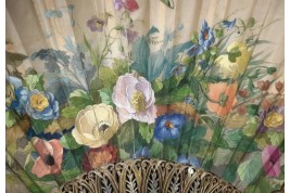 Blin's flowering trellis, fan by Blin and Duvelleroy circa 1905-1910