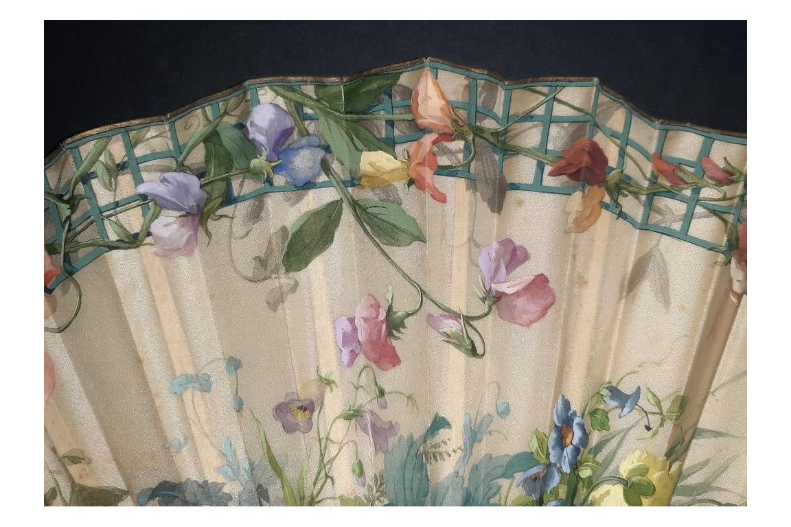 Blin's flowering trellis, fan by Blin and Duvelleroy circa 1905-1910