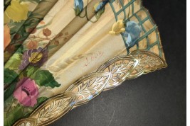 Blin's flowering trellis, fan by Blin and Duvelleroy circa 1905-1910