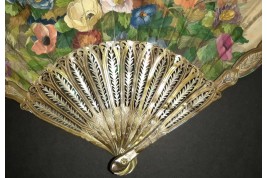 Blin's flowering trellis, fan by Blin and Duvelleroy circa 1905-1910