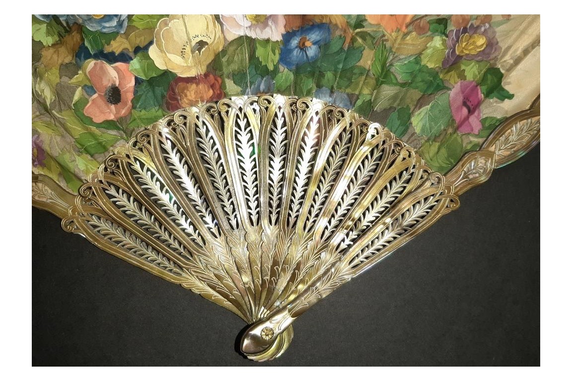 Blin's flowering trellis, fan by Blin and Duvelleroy circa 1905-1910