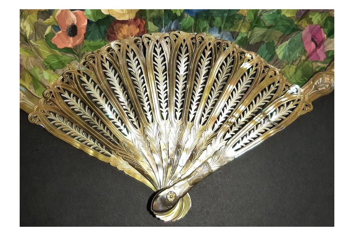 Blin's flowering trellis, fan by Blin and Duvelleroy circa 1905-1910