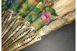 Blin's flowering trellis, fan by Blin and Duvelleroy circa 1905-1910