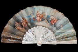 Junon ordonne à Éole de déchainer les vents, éventail de Lassimonne et Jules Vaillant, vers 1860