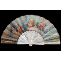 Junon ordonne à Éole de déchainer les vents, éventail de Lassimonne et Jules Vaillant, vers 1860