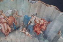Junon ordonne à Éole de déchainer les vents, éventail de Lassimonne et Jules Vaillant, vers 1860