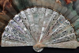 Junon ordonne à Éole de déchainer les vents, éventail de Lassimonne et Jules Vaillant, vers 1860