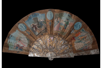 Gallantry through the centuries, fan in the style of Édouard Moreau, circa 1860