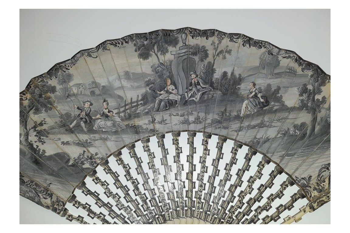 Se rappeler les bons moments. Éventail de deuil, vers 1760