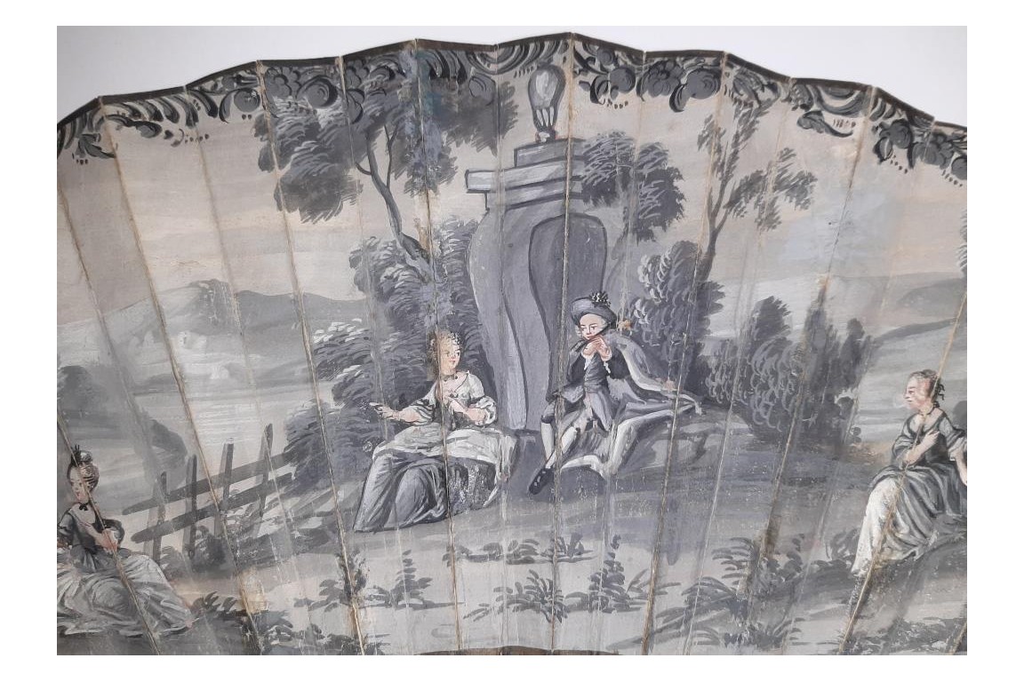 Se rappeler les bons moments. Éventail de deuil, vers 1760