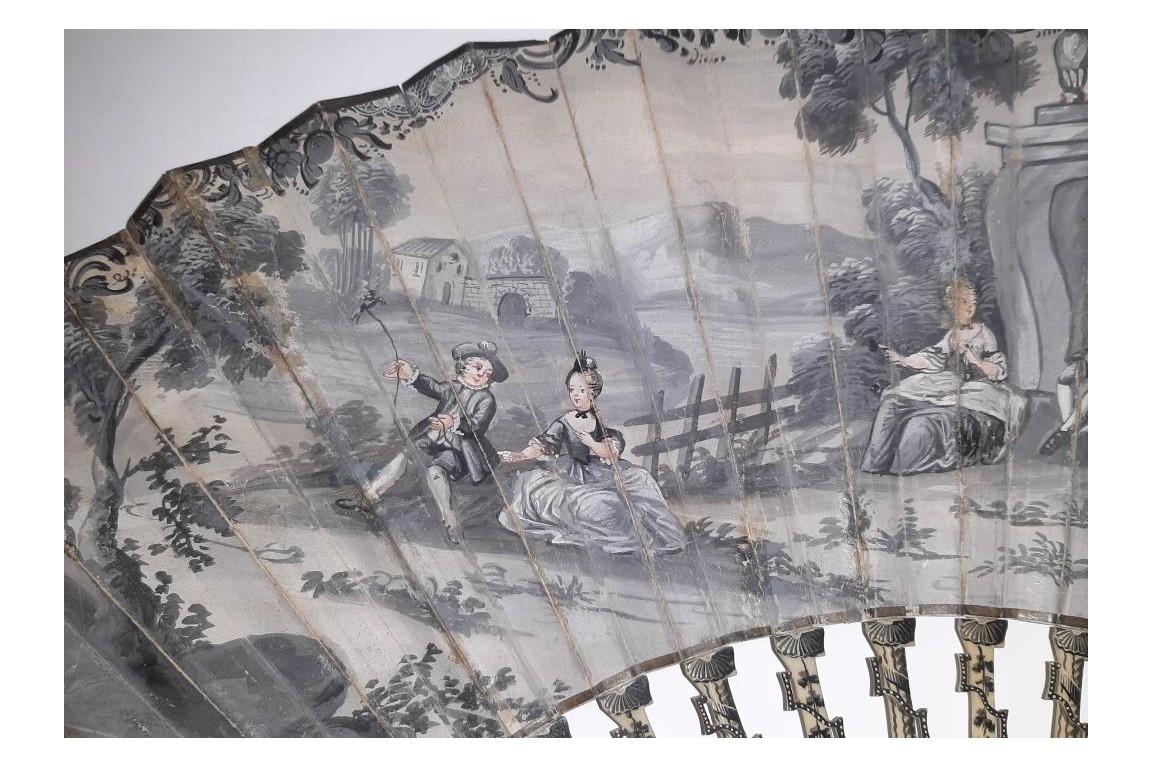Se rappeler les bons moments. Éventail de deuil, vers 1760