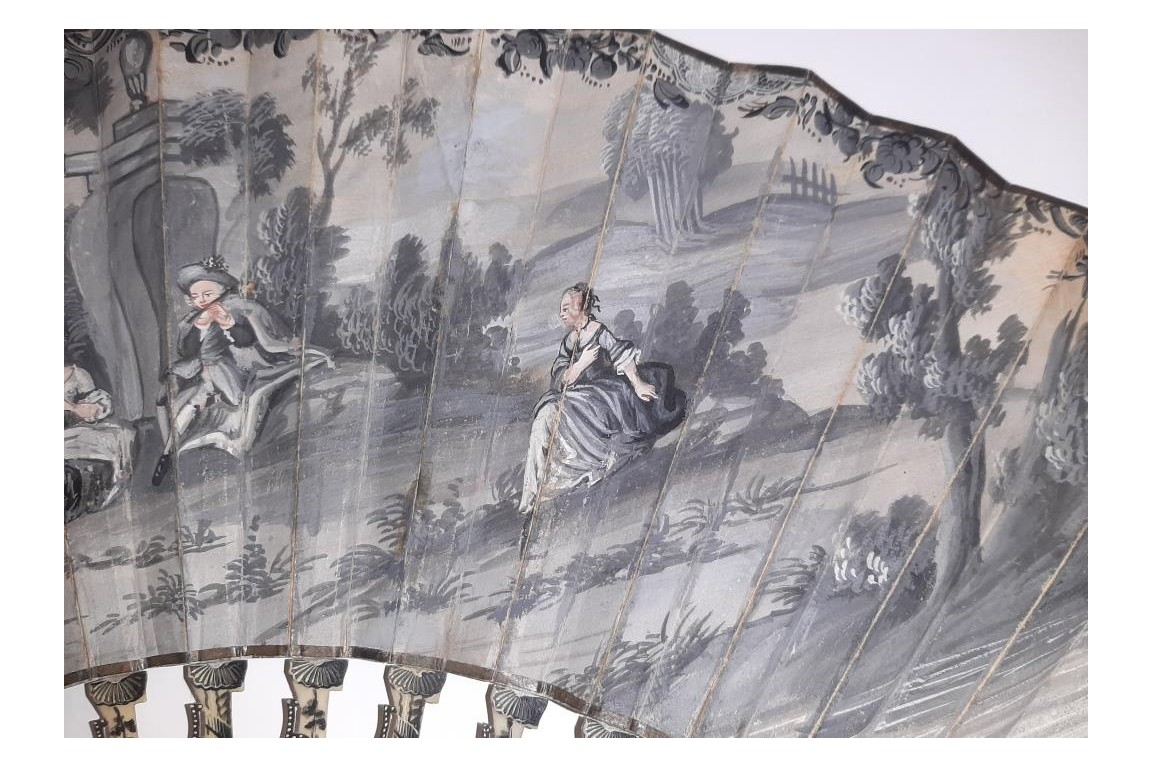 Se rappeler les bons moments. Éventail de deuil, vers 1760