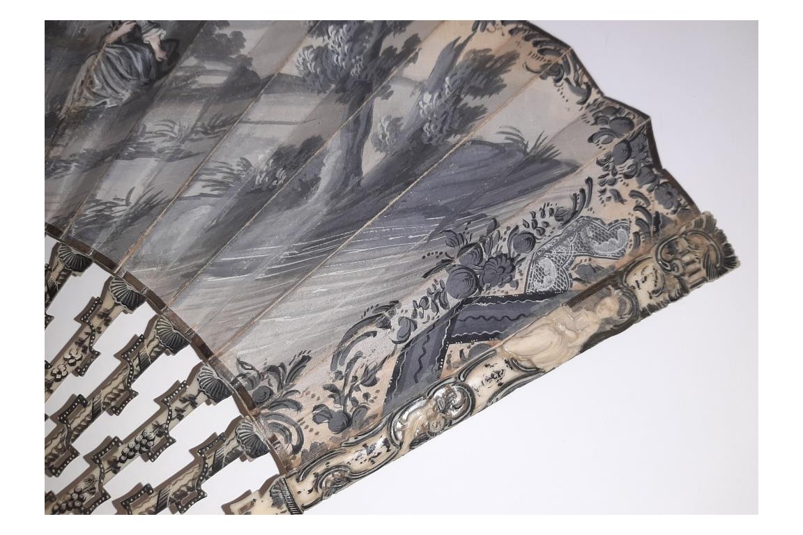 Se rappeler les bons moments. Éventail de deuil, vers 1760