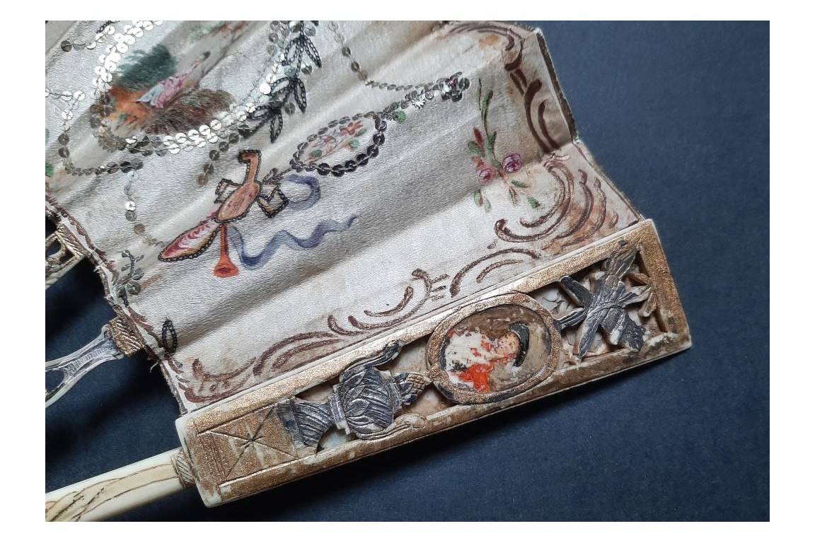 La pendule de l'amour, éventail vers 1780