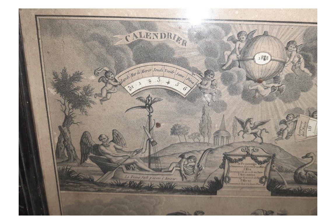 Love and Time, perpetual calendar, circa 1810