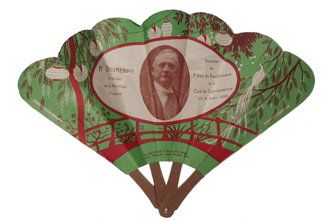 Commemorative fan, Carcassonne's bimillennial celebrations in 1928