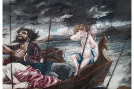 Retenir la mort, éventail fin XIXème siècle