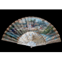 Summer harvest time, fan circa 1850-60