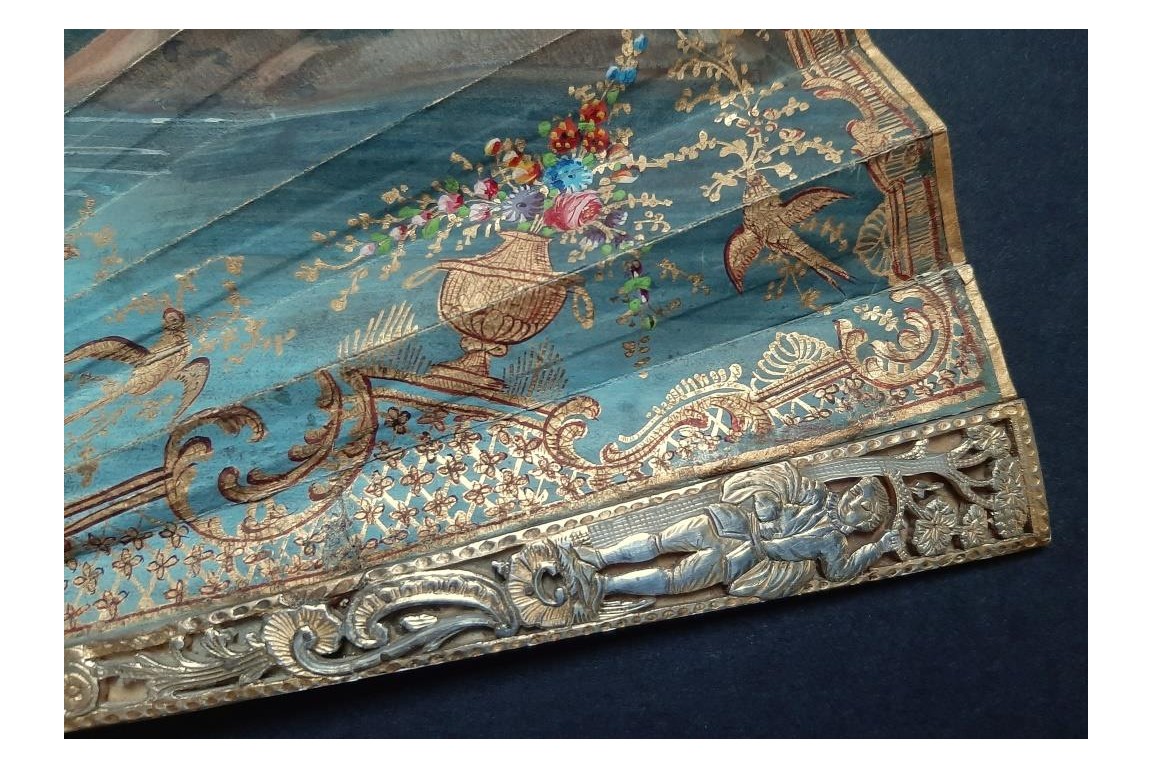 Le temps des moissons, éventail vers 1850-60