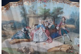 Le temps des moissons, éventail vers 1850-60