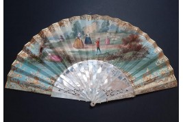 Summer harvest time, fan circa 1850-60