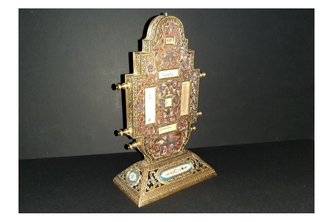 Desk calendar and mail holder, Alfonse Giroux, Second Empire